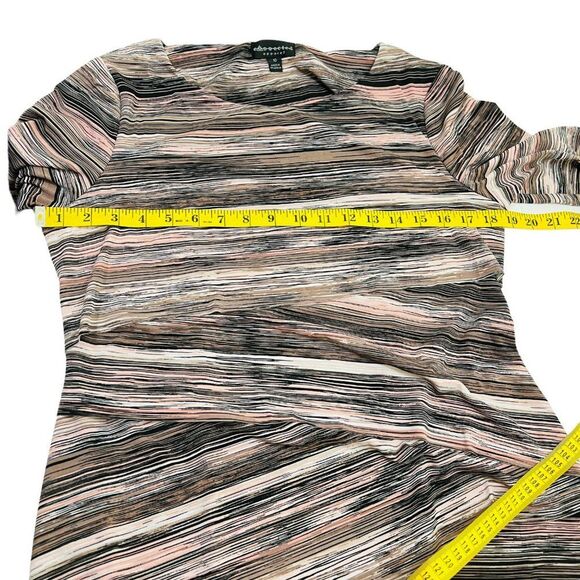 Brandy Asymmetrical Bodycon Striped/Painted Dress Size 10 - Picture 12 of 14